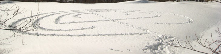 Labyrinth in the snow in Shigakogen